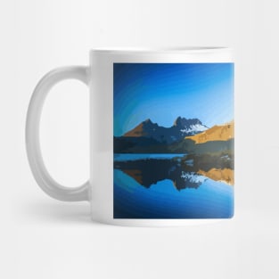 Water Reflections of Cradle Mountain Digital Painting Mug